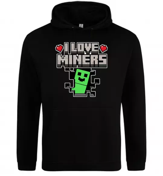 Женская толстовка (худи) I love miners Черный фото