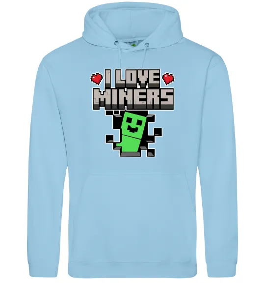Женская толстовка (худи) I love miners Голубой фото