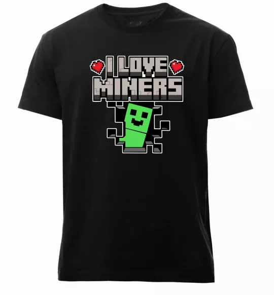 Мужская премиум футболка I love miners Черный фото