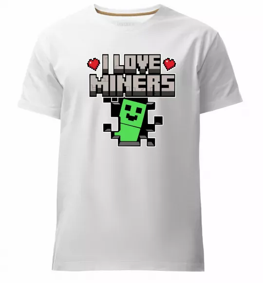 Мужская премиум футболка I love miners Белый фото