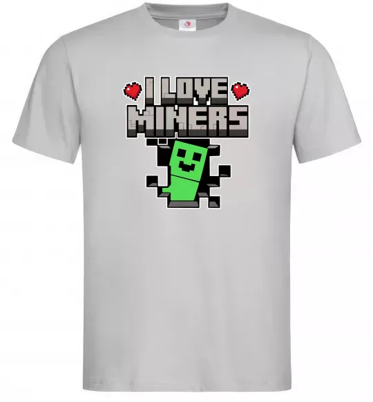 Мужская футболка I love miners Серый фото