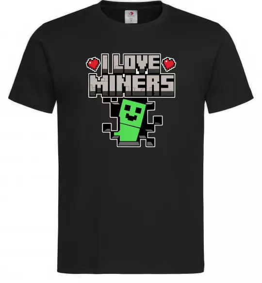 Мужская футболка I love miners Черный фото