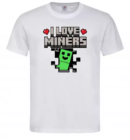 Мужская футболка I love miners Белый фото