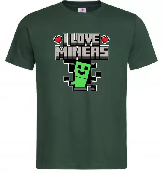 Мужская футболка I love miners Темно-зеленый фото