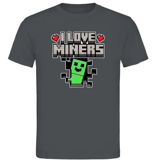 Мужская футболка I love miners Графит фото