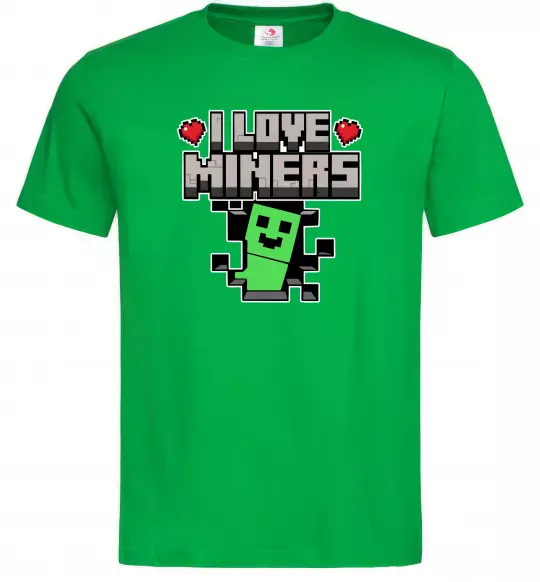 Мужская футболка I love miners Зеленый фото