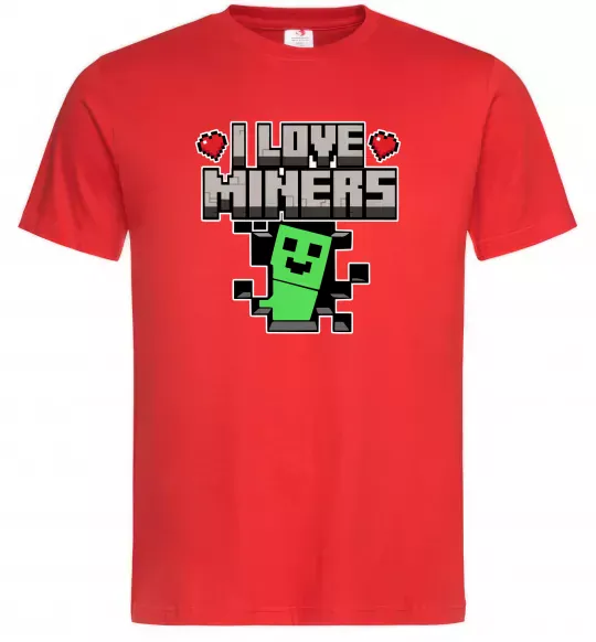 Мужская футболка I love miners Красный фото