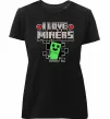 Женская премиум футболка I love miners Черный фото