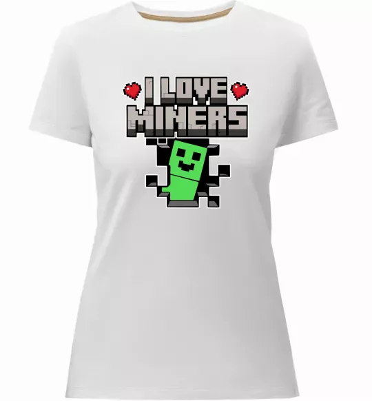 Женская премиум футболка I love miners Белый фото