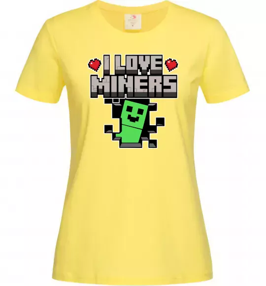 Женская футболка I love miners Лимонный фото