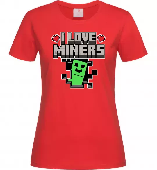 Женская футболка I love miners Красный фото