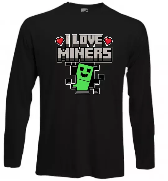 Лонгслив I love miners Черный фото