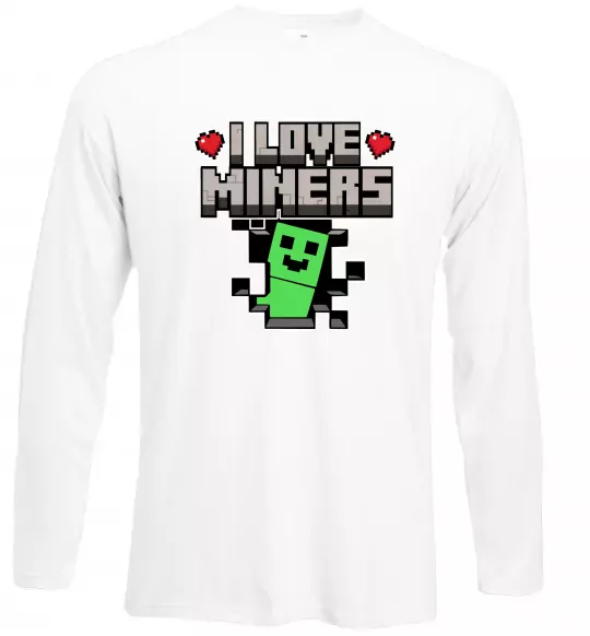 Лонгслив I love miners Белый фото