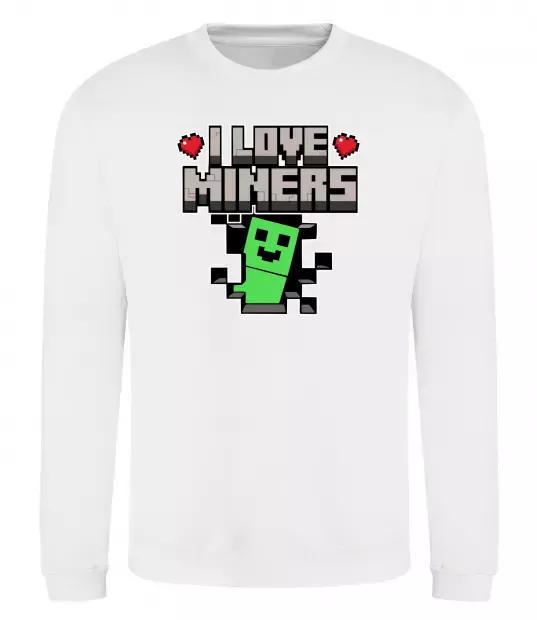 Свитшот I love miners Белый фото