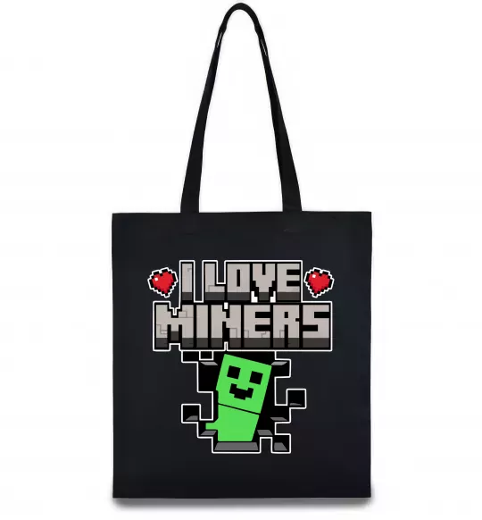 Еко-сумка I love miners Чорний фото