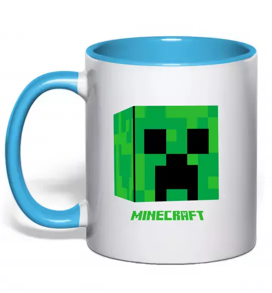 Чашка с цветной ручкой Creeper Голубой фото