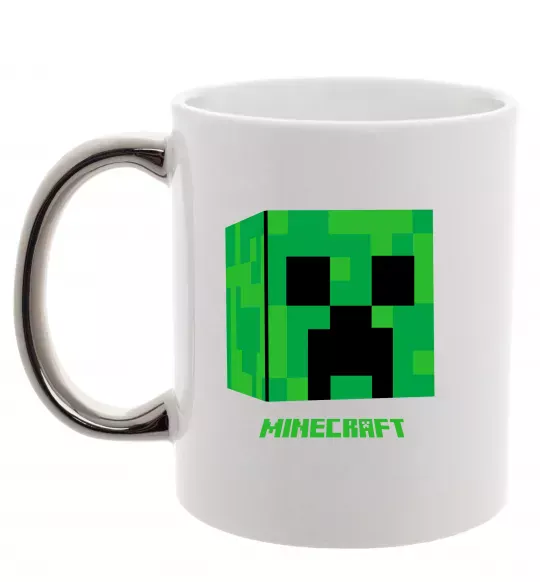 Чашка с цветной ручкой Creeper Серебро фото