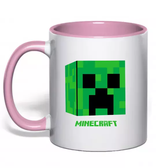 Чашка с цветной ручкой Creeper Нежно розовый фото