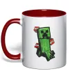 Чашка з кольоровою ручкою Creeper TNT Червоний фото