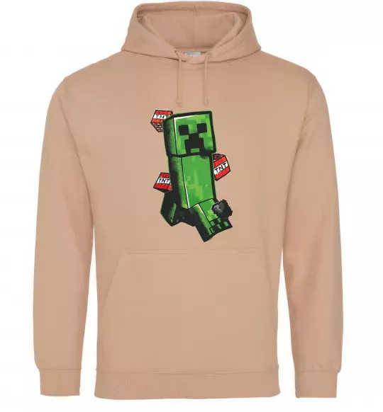 Мужская толстовка (худи) Creeper TNT Песочный фото