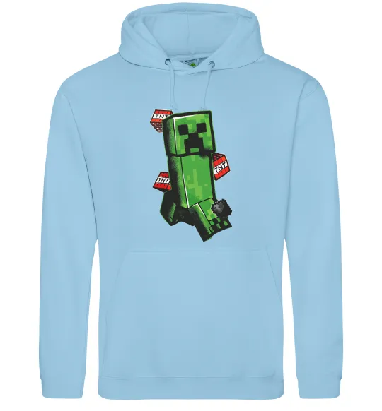 Мужская толстовка (худи) Creeper TNT Голубой фото