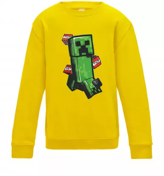 Детский Свитшот Creeper TNT Солнечно желтый фото