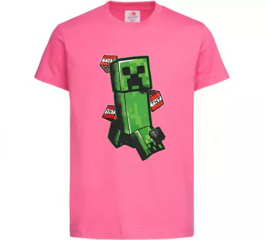 Дитяча футболка Creeper TNT Яскраво-рожевий фото