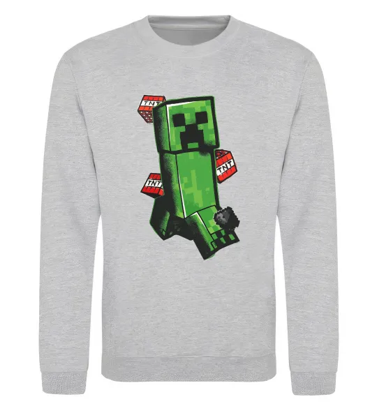 Світшот Creeper TNT Сірий меланж фото