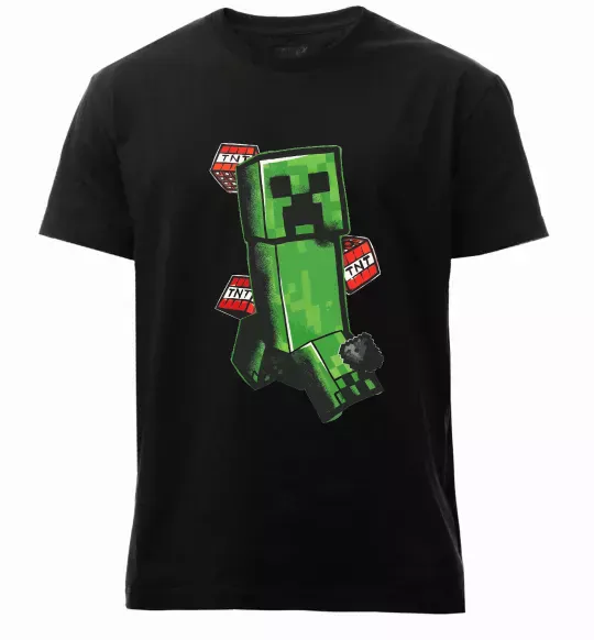 Мужская премиум футболка Creeper TNT Черный фото