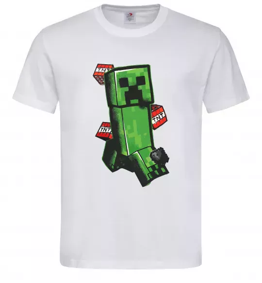 Мужская футболка Creeper TNT Белый фото
