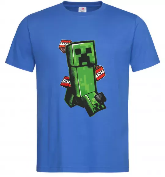 Мужская футболка Creeper TNT Ярко-синий фото