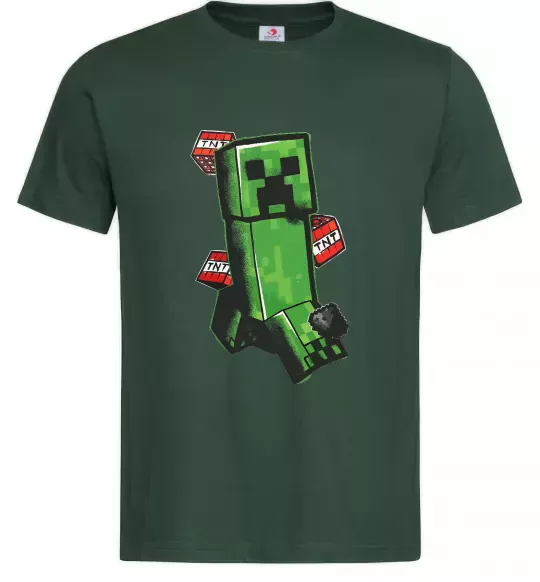 Мужская футболка Creeper TNT Темно-зеленый фото