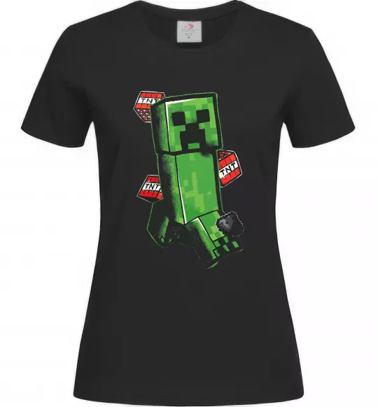 Женская футболка Creeper TNT Черный фото