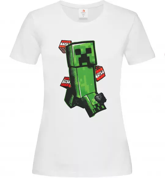 Женская футболка Creeper TNT Белый фото
