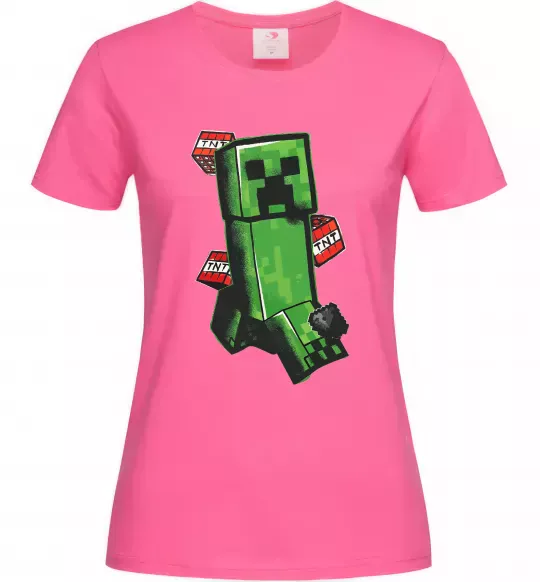 Женская футболка Creeper TNT Ярко-розовый фото