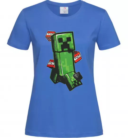 Женская футболка Creeper TNT Ярко-синий фото