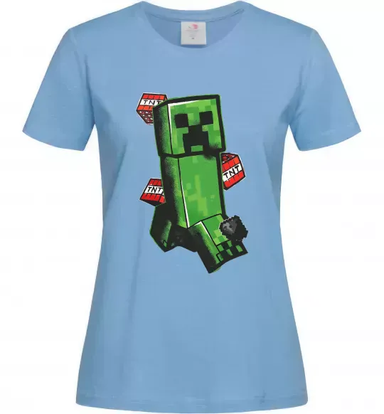 Женская футболка Creeper TNT Голубой фото