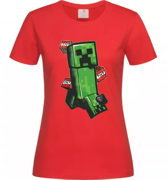 Женская футболка Creeper TNT Красный фото