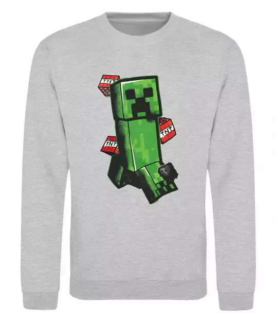 Свитшот Creeper TNT Серый меланж фото