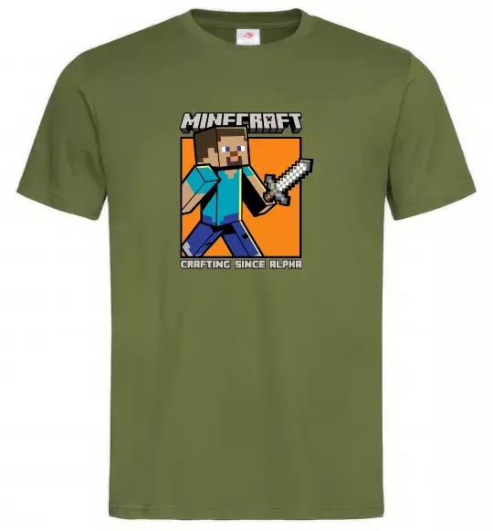 Мужская футболка Crafting since alpha Оливковый фото
