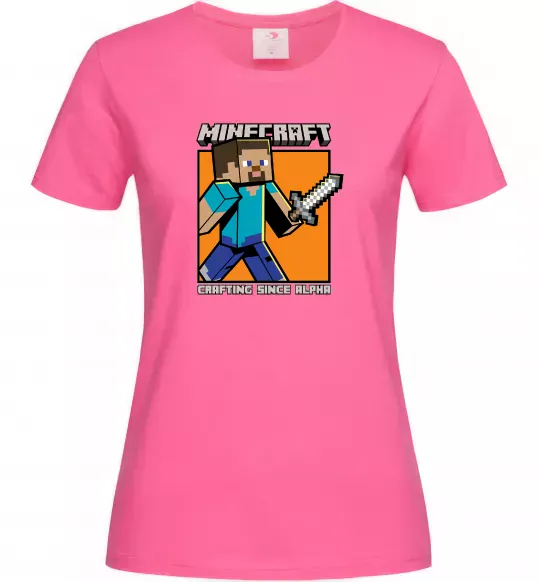 Женская футболка Crafting since alpha Ярко-розовый фото