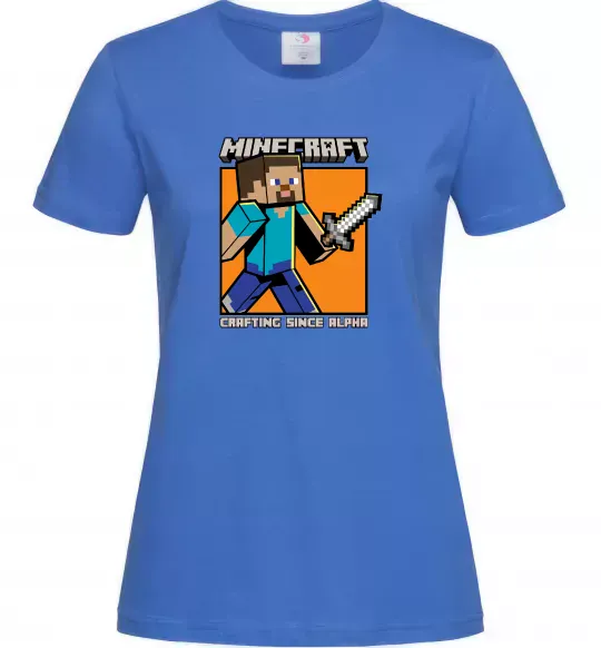 Женская футболка Crafting since alpha Ярко-синий фото