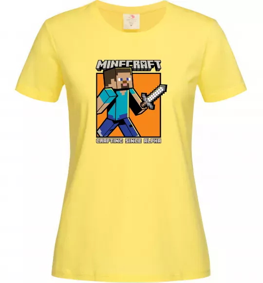 Женская футболка Crafting since alpha Лимонный фото