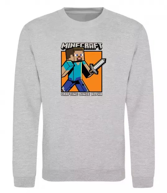 Свитшот Crafting since alpha Серый меланж фото