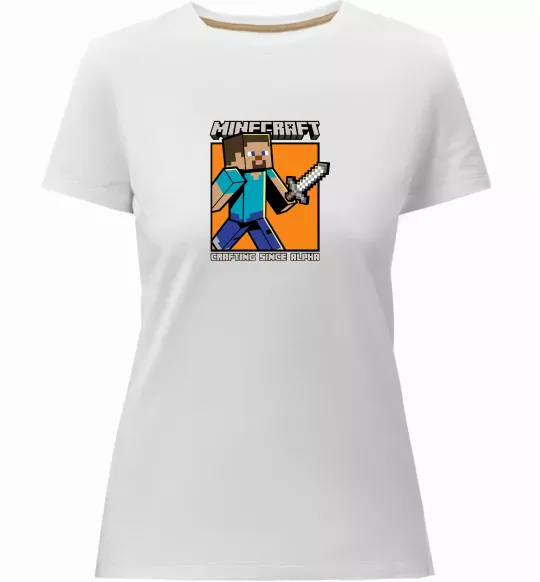 Женская премиум футболка Crafting since alpha Белый фото