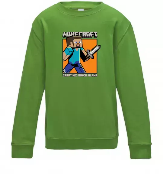 Дитячий світшот Crafting since alpha Лаймовий фото