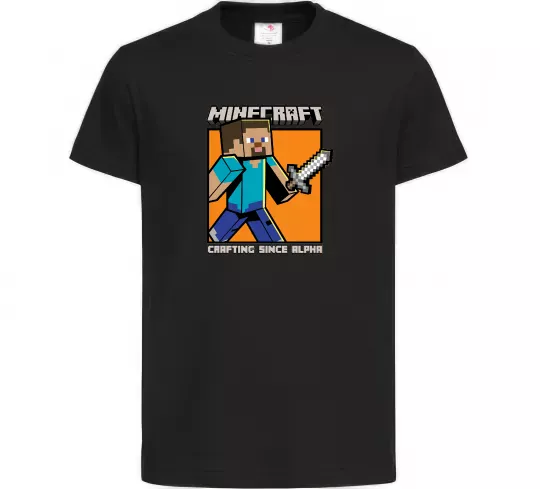 Дитяча футболка Crafting since alpha Чорний фото