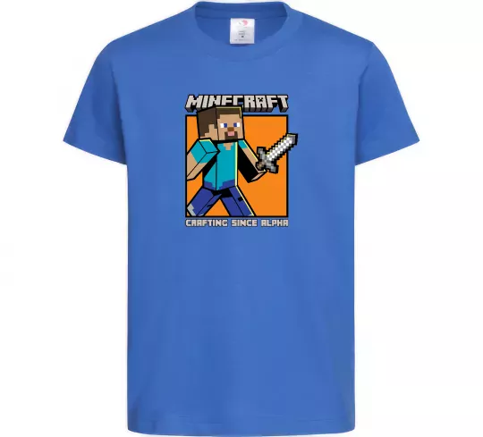 Дитяча футболка Crafting since alpha Яскраво-синій фото