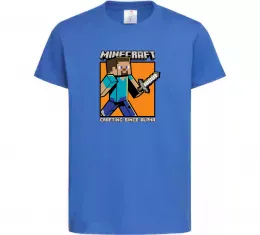Дитяча футболка Crafting since alpha Яскраво-синій фото