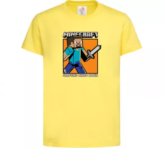 Дитяча футболка Crafting since alpha Лимонний фото